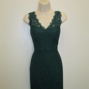 Adrianna Papell Forest Green Lace Dress-ADPA3387